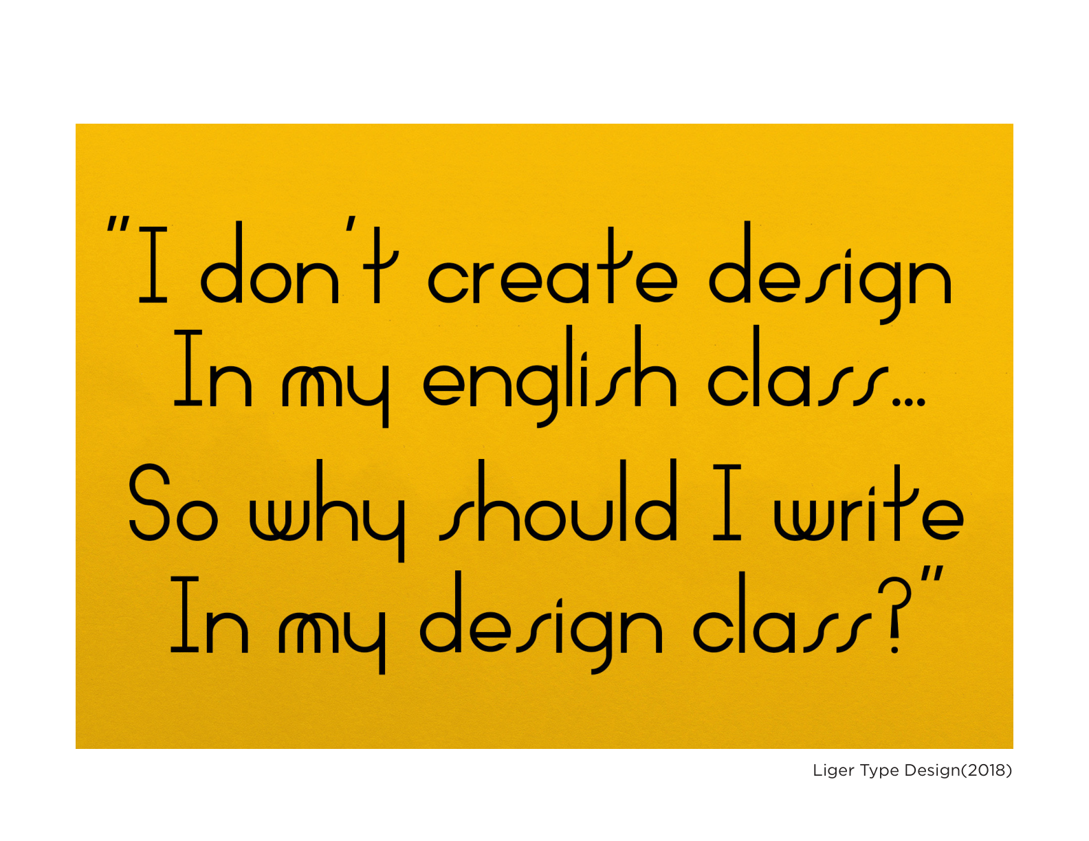Liger typeface — in use specimen
